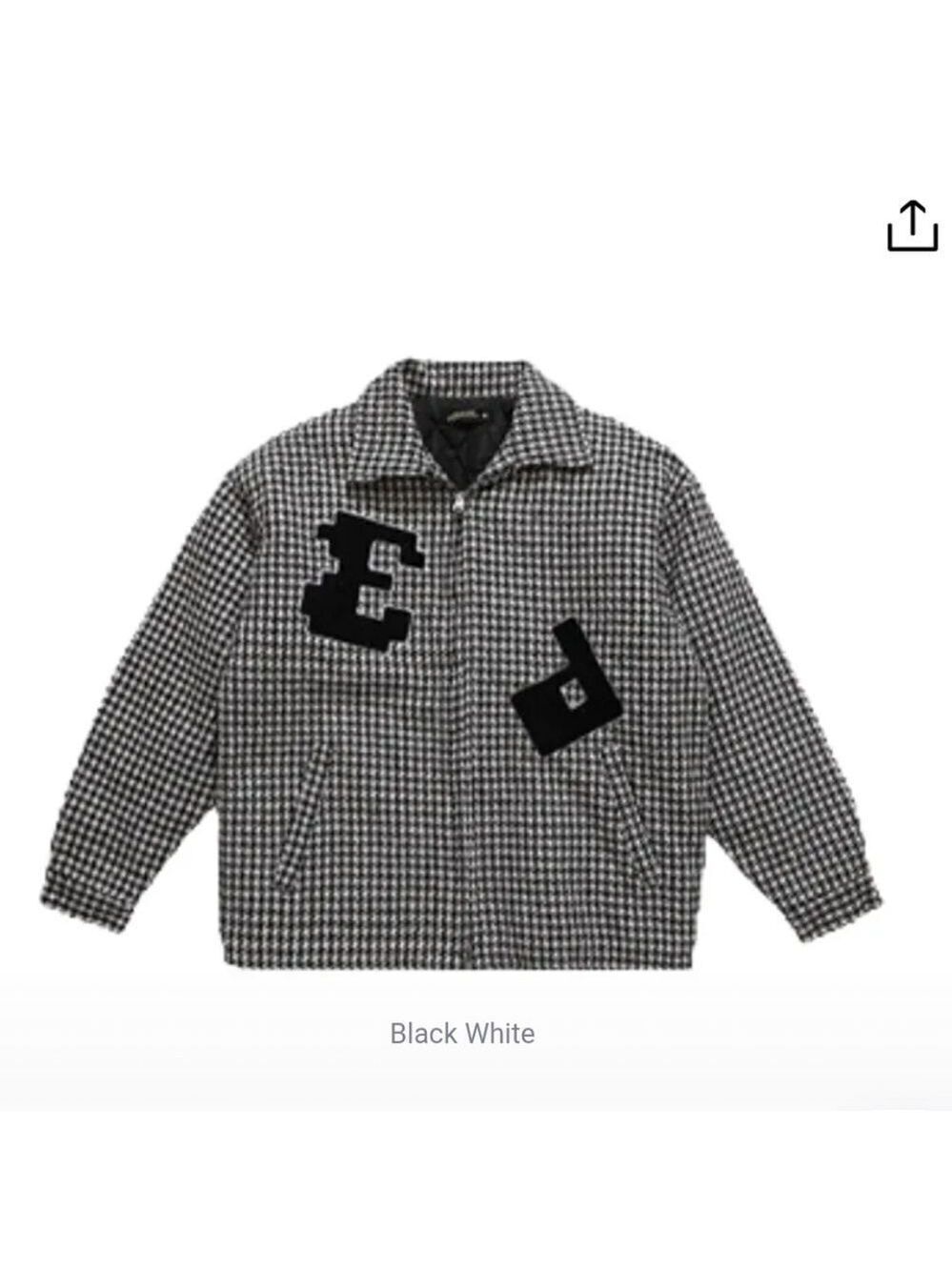 Editorial Department Houndstooth Jacket Black White XL NWT